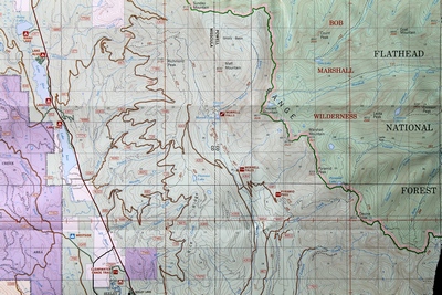 Map of the general area around Morrell Falls and the Grizzly Basin