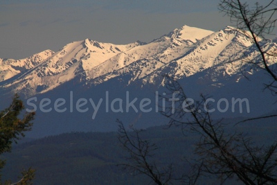 Part of the Swan Mountain Range in western Montana as seen from Seeley Lake.