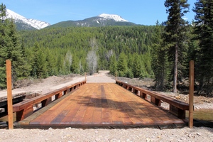 New Bridge across Morrell Creek on the way to Morrell Falls on 5/11/17 in the Lolo National Forest