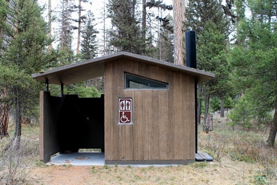 Typical non-flushing toilet facilities at Big Larch Campground