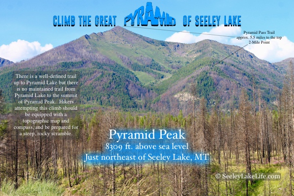 Climb the Great Pyramid of Seeley Lake!  Pyramid Peak is 8309 feet above sea level and located just northeast of Seeley Lake, MT.